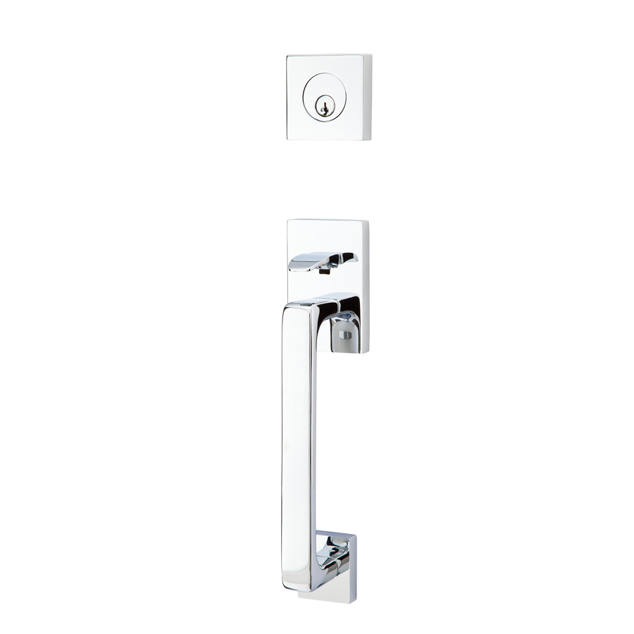 Emtek Contemporary Tubular Entry Set: Lausanne Style with Round KNOB on The - 1