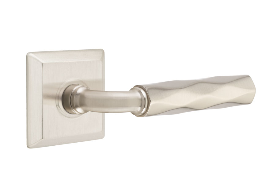 Emtek C8510US15.RAUS3NL.FAUS14.LH Select Faceted Lever Handle With R-Bar  Stem And Watford Rosette