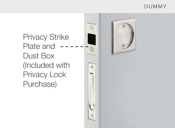 Emtek Square Pocket Door Lock 2 1/2 x 2 1/2 - Canada Door Supply