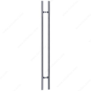 96″ Ladder Pull Offset Brushed Stainless