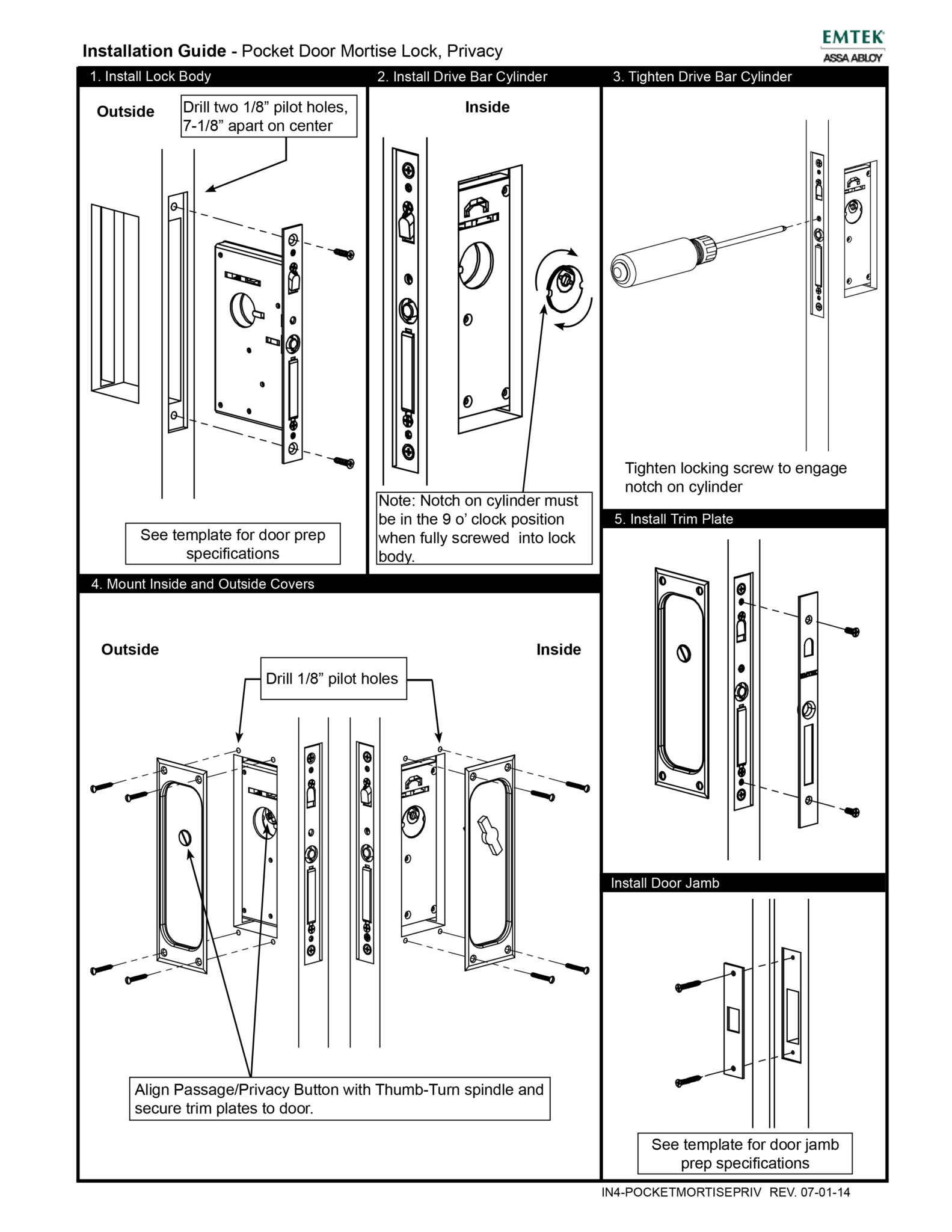 Emtek Classic Pocket Door Mortise Lock Canada Door Supply