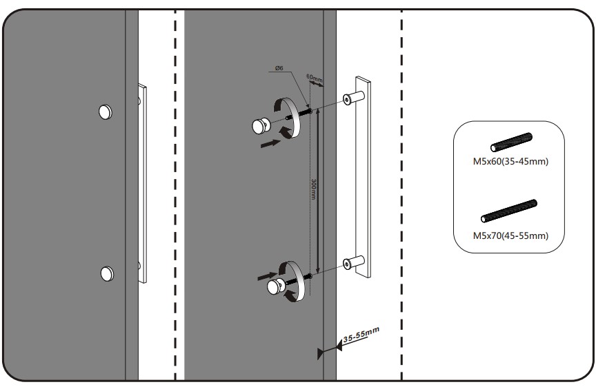 Flat Bar Door Handle - One Side