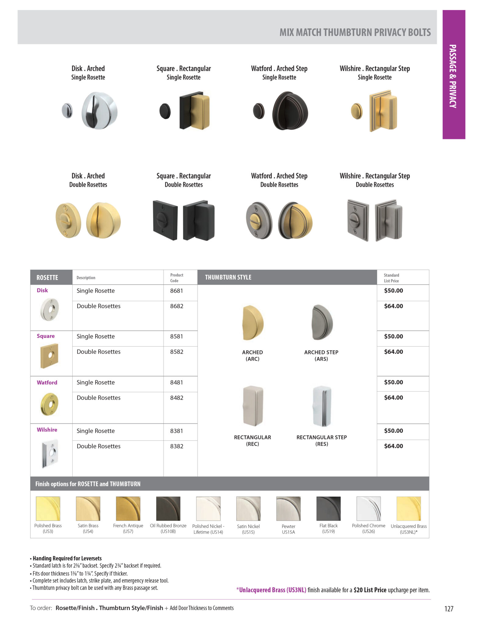 Emtek Modern Arched Thumbturn Privacy Bolt - Canada Door Supply