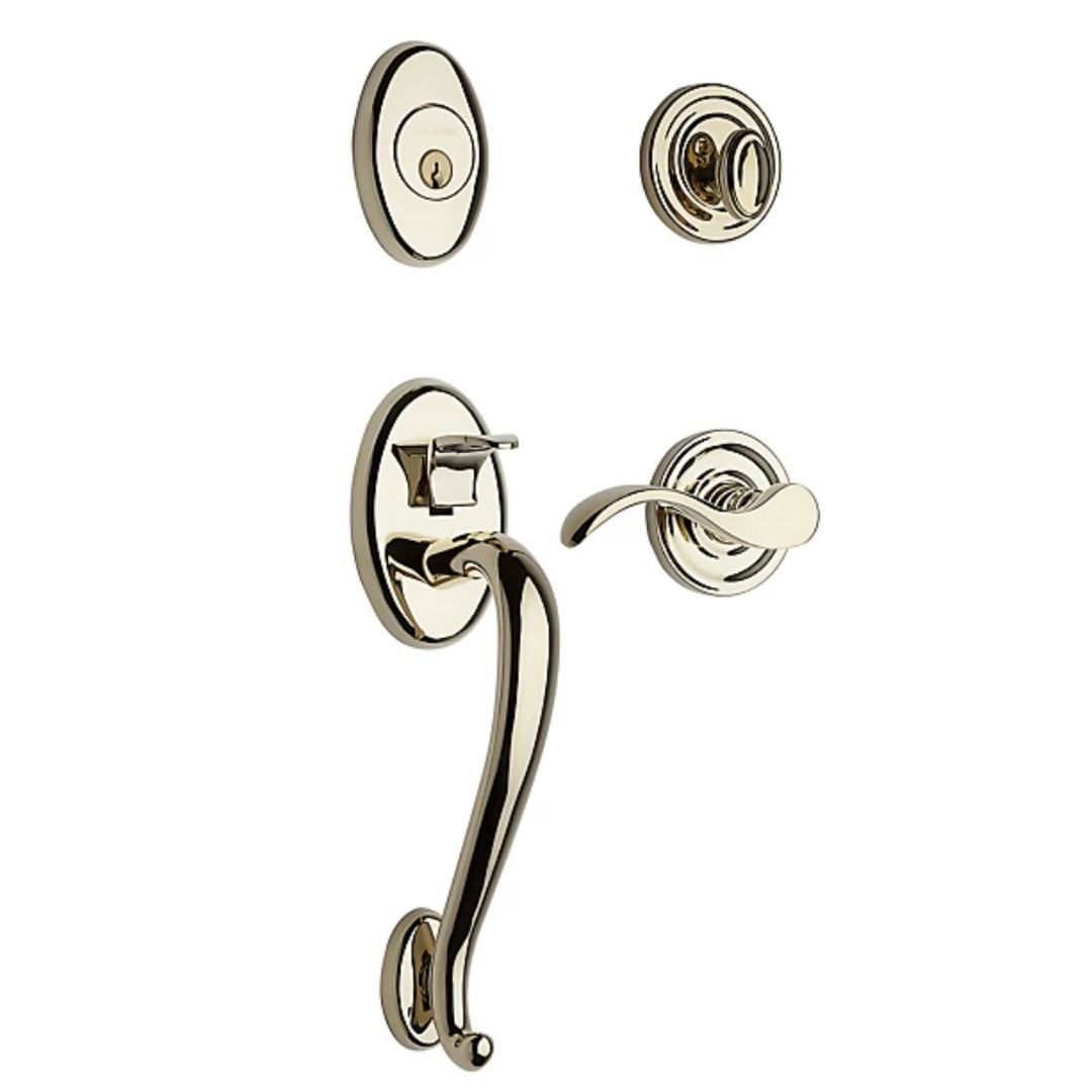 Baldwin Estate 85315 Logan Entrance Set With 5455V Wave Interior Lever