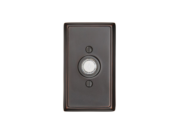 Emtek Rectangular Brass Door Bell With Plate & Button - Canada Door Supply