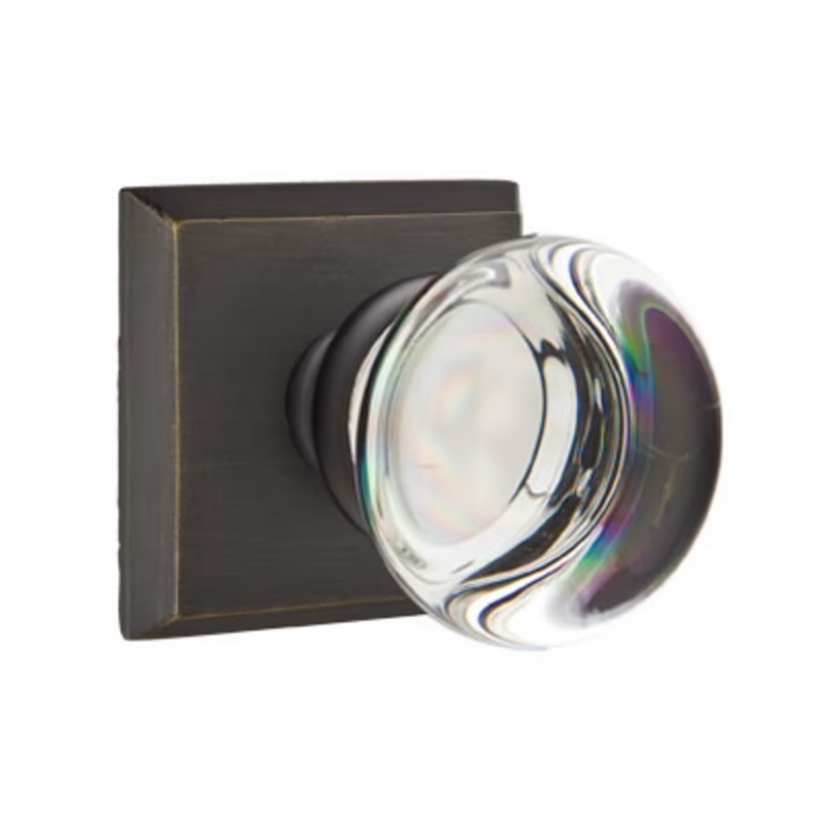 Emtek Privacy Set, Modern Rectangle Rosette, Modern Disc Crystal Knob (Flat  Black), Door Knobs -  Canada