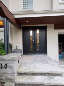 Double Fiberglass Entry Door With Glass Inserts