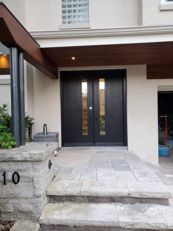 Double Fiberglass Entry Door With Glass Inserts #103 - Canada Door Supply