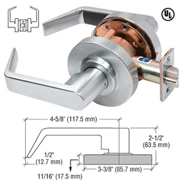 Passage lockset clearance