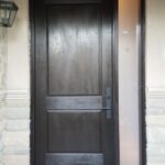 Single Fiberglass Entry Door with Frosted Side Light #104