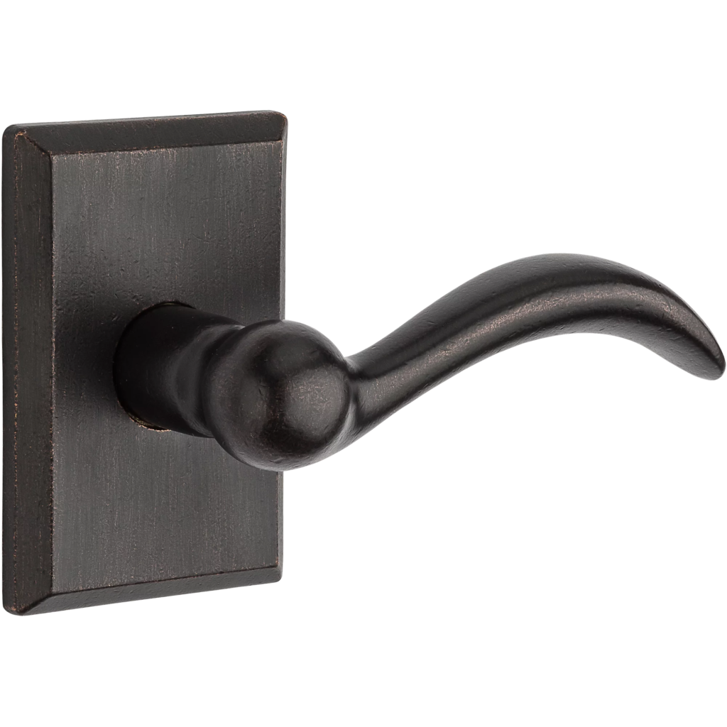 Baldwin Arch Lever & Rustic Square Rose- Passage - Canada Door Supply