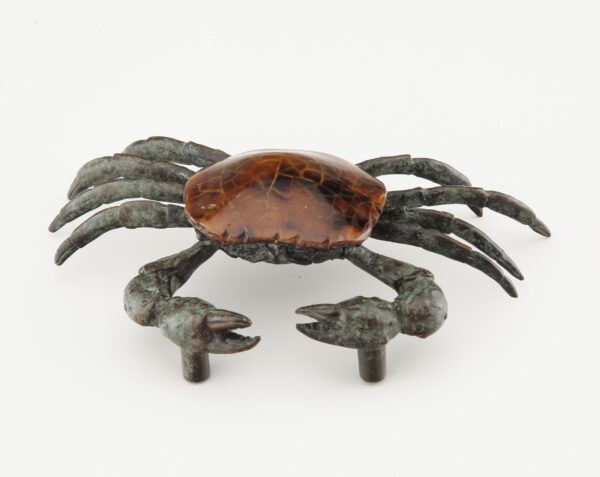 Schaub Small Sea Crab with Penshell Inlay Pull 1-5/8" cc