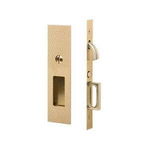 Emtek Knurled Narrow Modern Pocket Door Mortise Lock