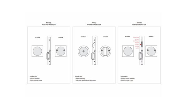 Emtek Square Pocket Door Mortise Lock