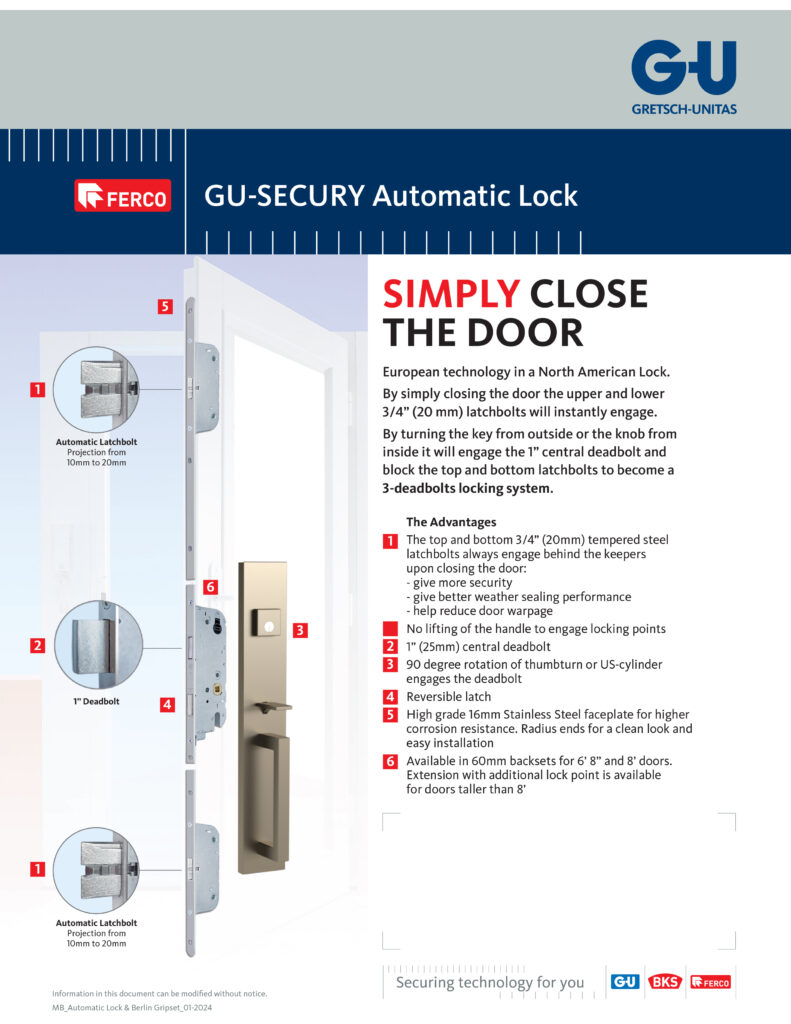 Ferco Berlin Gripset Entry Handle