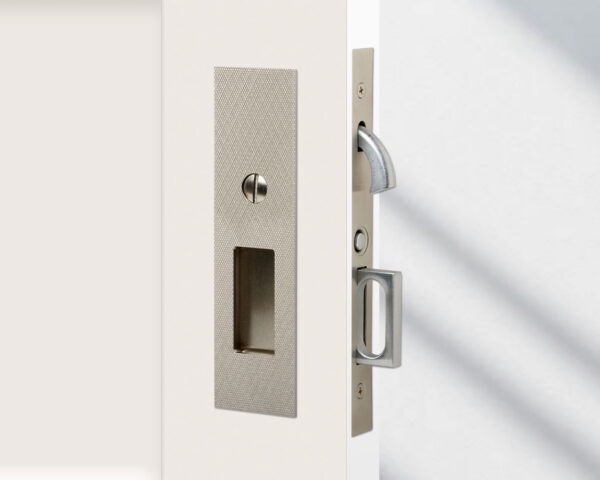 Emtek Knurled Narrow Modern Pocket Door Mortise Lock