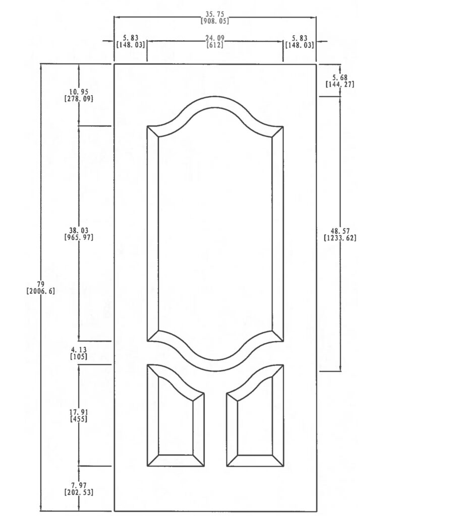 Mennie 6'8" Oak Grain Curved 3 Panel (WG-C3P)