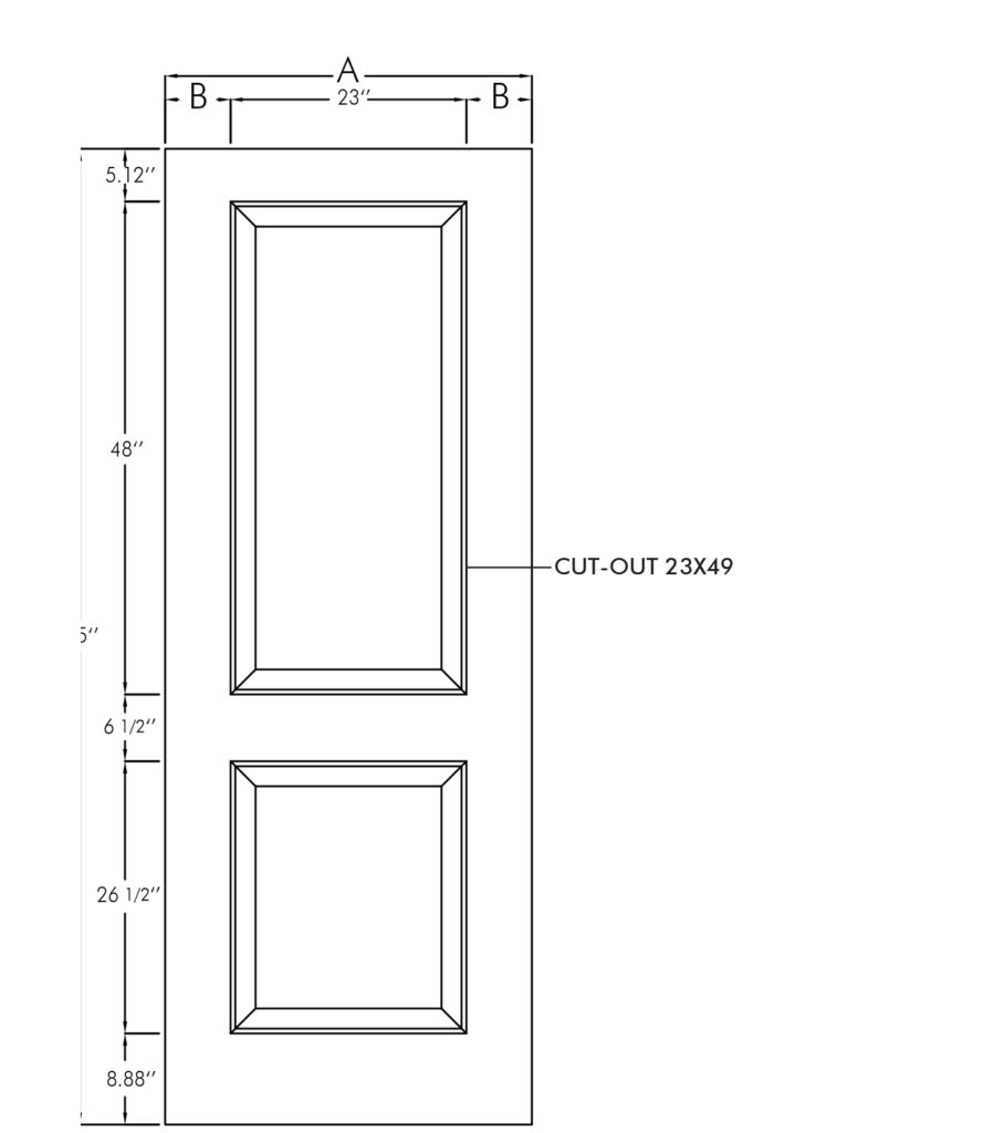 Mennie 8' Oak Grain 2 Panel Half Light (WG8-2H)