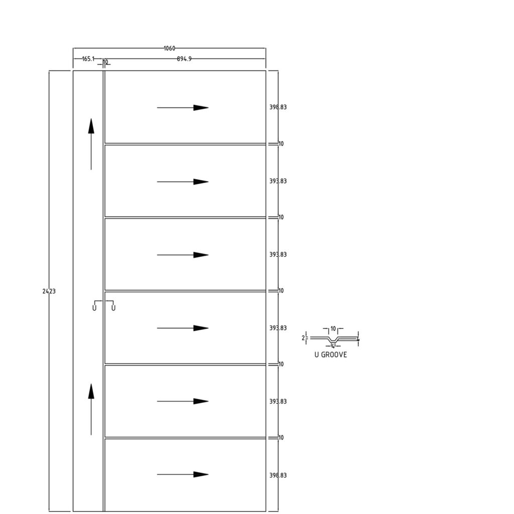 Mennie 8' Smooth Panel With Grooves (SM8-GP)