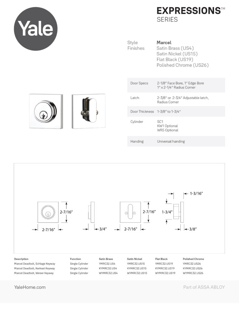 Yale Marcel Deadbolt