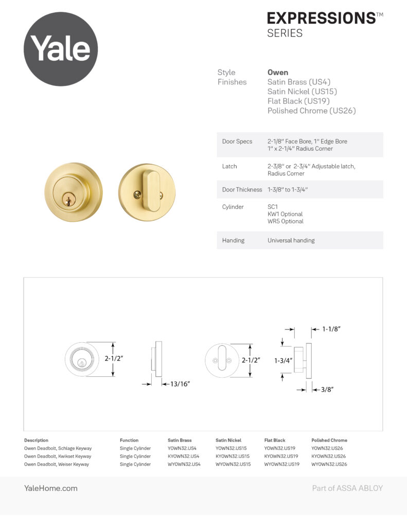 Yale Owen Deadbolt