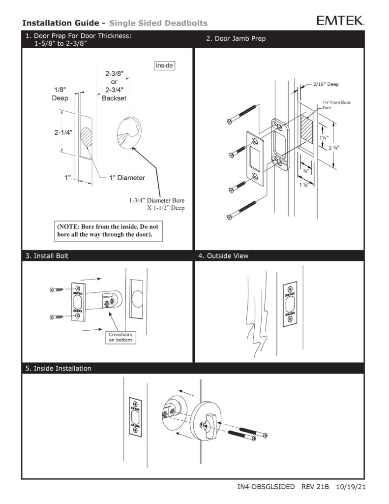 Emtek Modern Disc Single Sided Deadbolt Brass