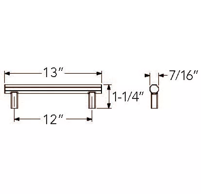 Baldwin 4419 Octagonal Pull 12" CTC Cabinet Pull - Image 4