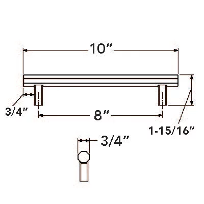 Baldwin 4469 Octagonal Appliance Pull 8" CTC Cabinet Pull - Image 4