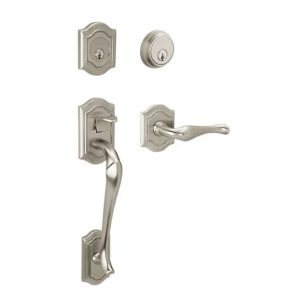 Baldwin Estate 85327 Bethpage Sectional Double Cylinder Entrance Set with 5447V Interior Lever