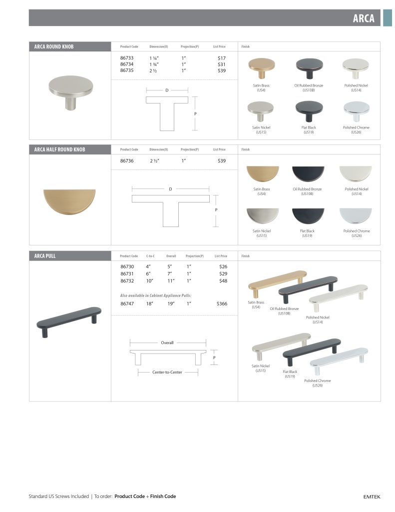 Emtek Arca Round Cabinet Knob