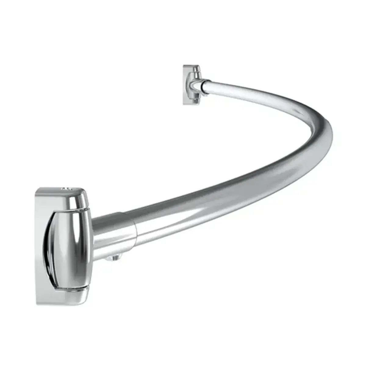 Taymor Bath Accents Adjustable Curved Shower Rod with Swivel Flanges