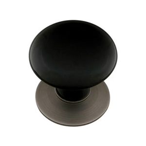 Emtek Porcelain Ebony Cabinet Knob With Base
