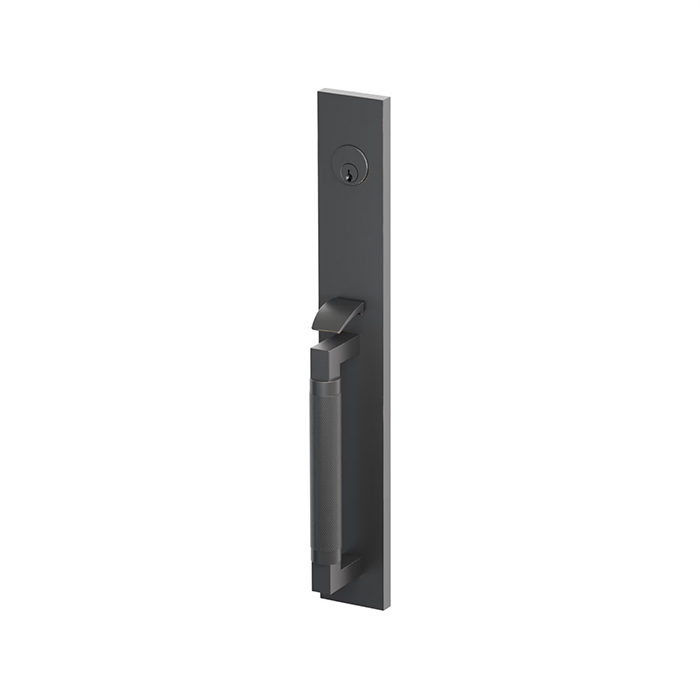 Emtek SELECT L-Square Stem Knurled Grip Full Length Tubular Entry Set