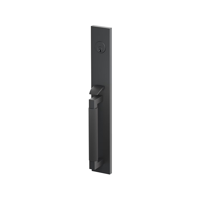 Emtek SELECT L-Square Stem Straight Knurled Grip Full Length Tubular Entry Set