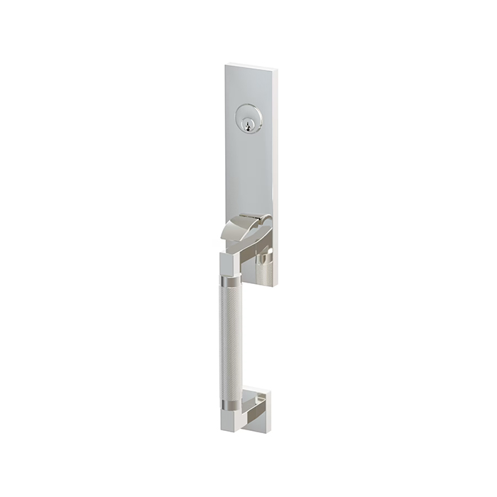 Emtek SELECT Monolithic L-Square Stem Knurled Grip Tubular Entry Set